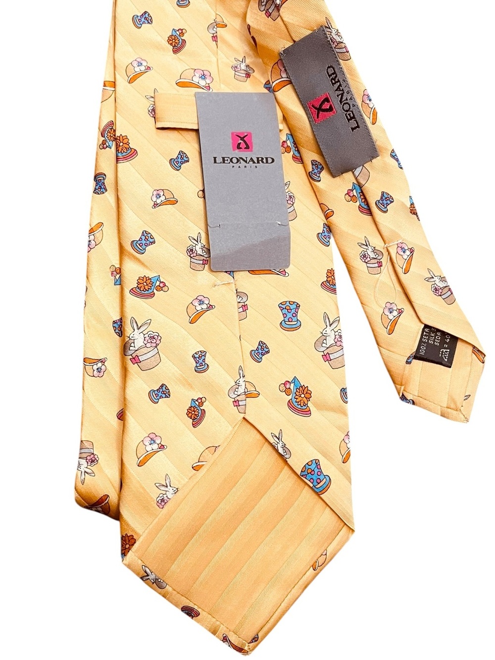 Leonard Paris 100% Silk Novelty Bunny Hat Tie NWT